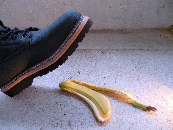 Bananenschil en letselschade en eigen schuld