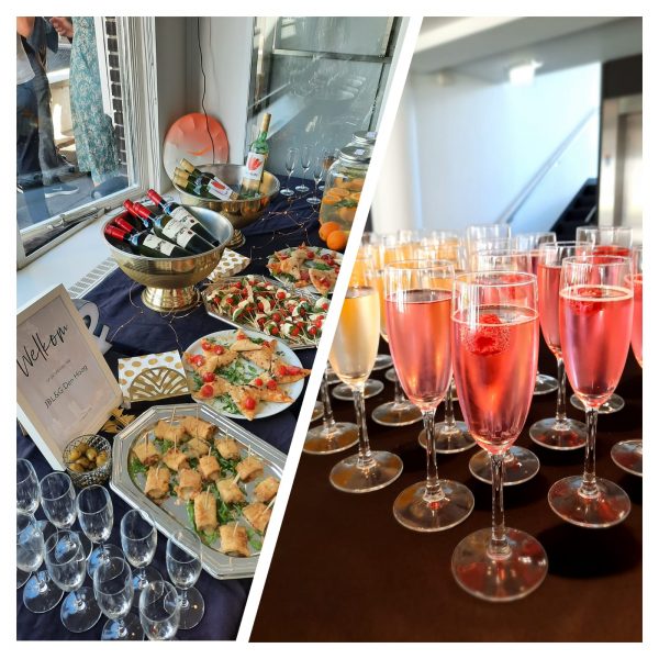 Lekkere hapjes en welkomstdrankjes bij de opening van het vijfde kantoor van JBL&G in Den Haag.